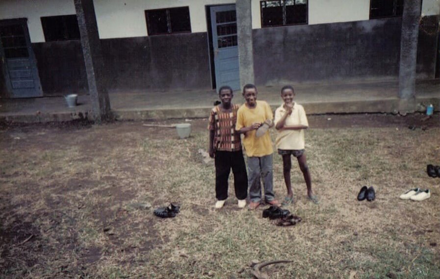 Fru Asaba, Emmanuel Toh, Ndip Tabi 1993 Infront of St Paul's Dormitory