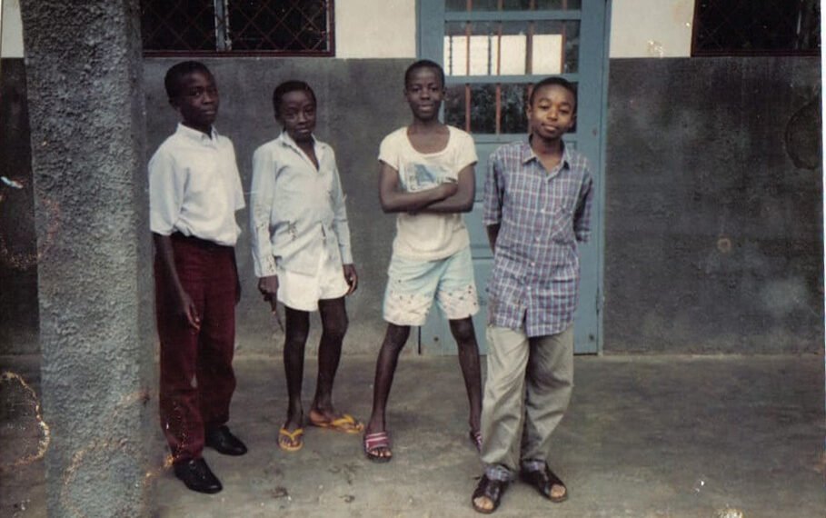 Renatus Nji, Ngundem Betaah, Emmanuel Menga, Terence Foy - Infront of St Paul's Domitory